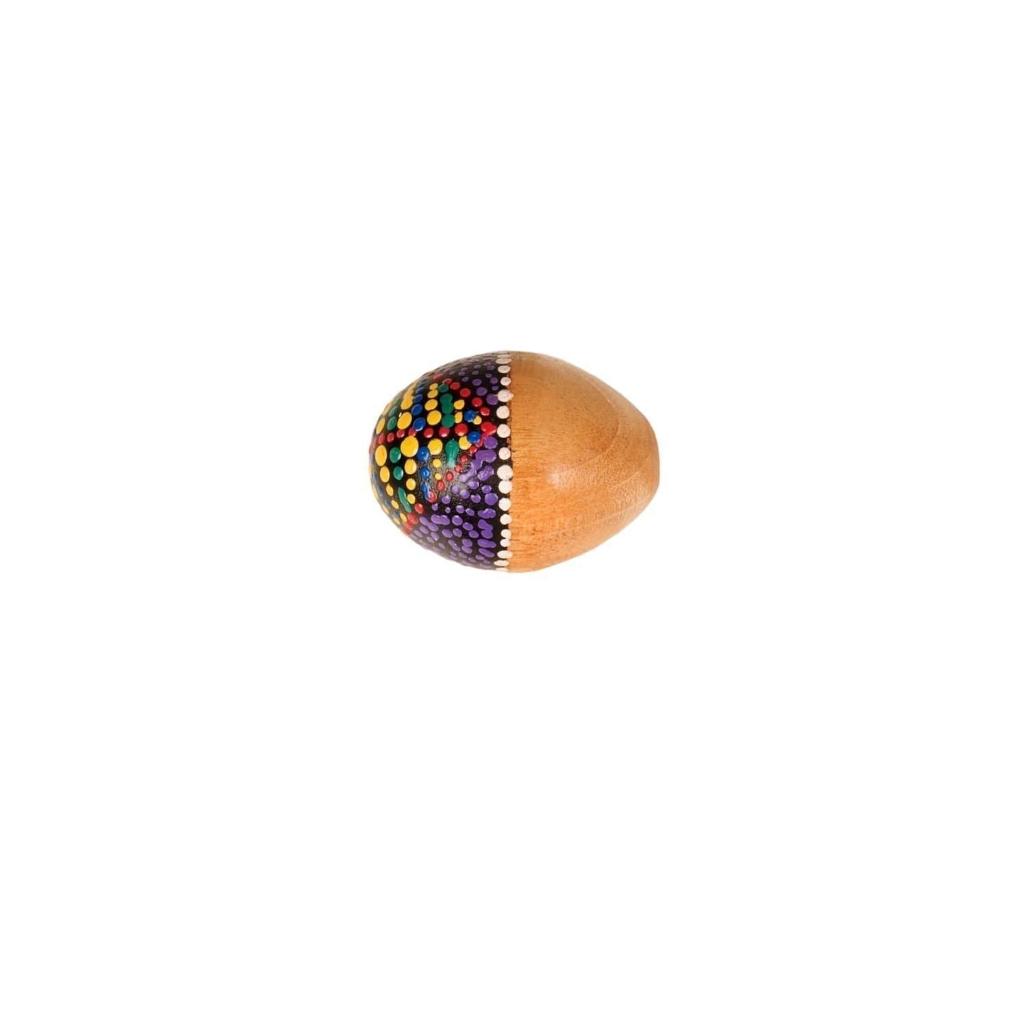 Egg Shaker - Small - 5cm, painted, side on shot.