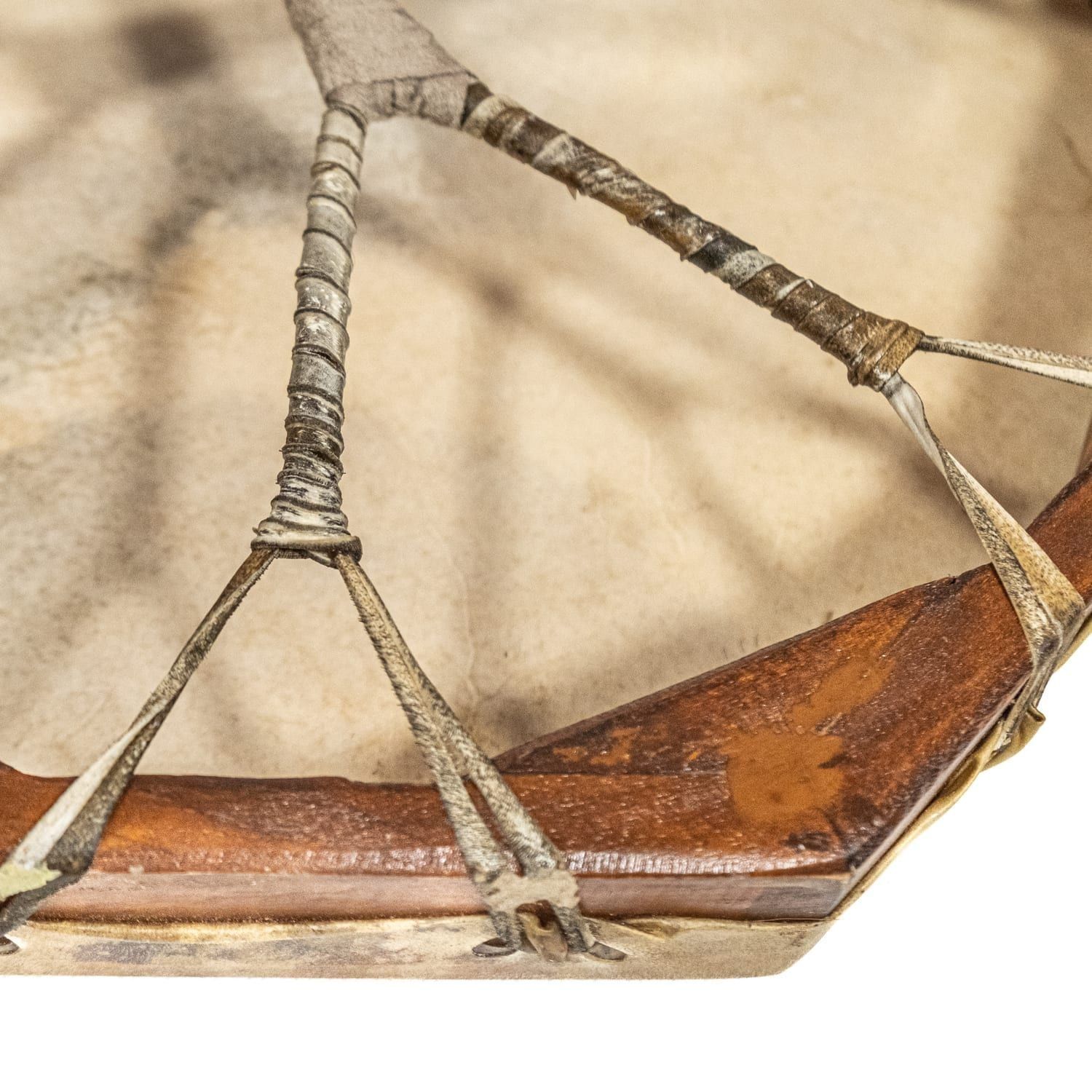 OW-Shaman Drum-painted-stringing