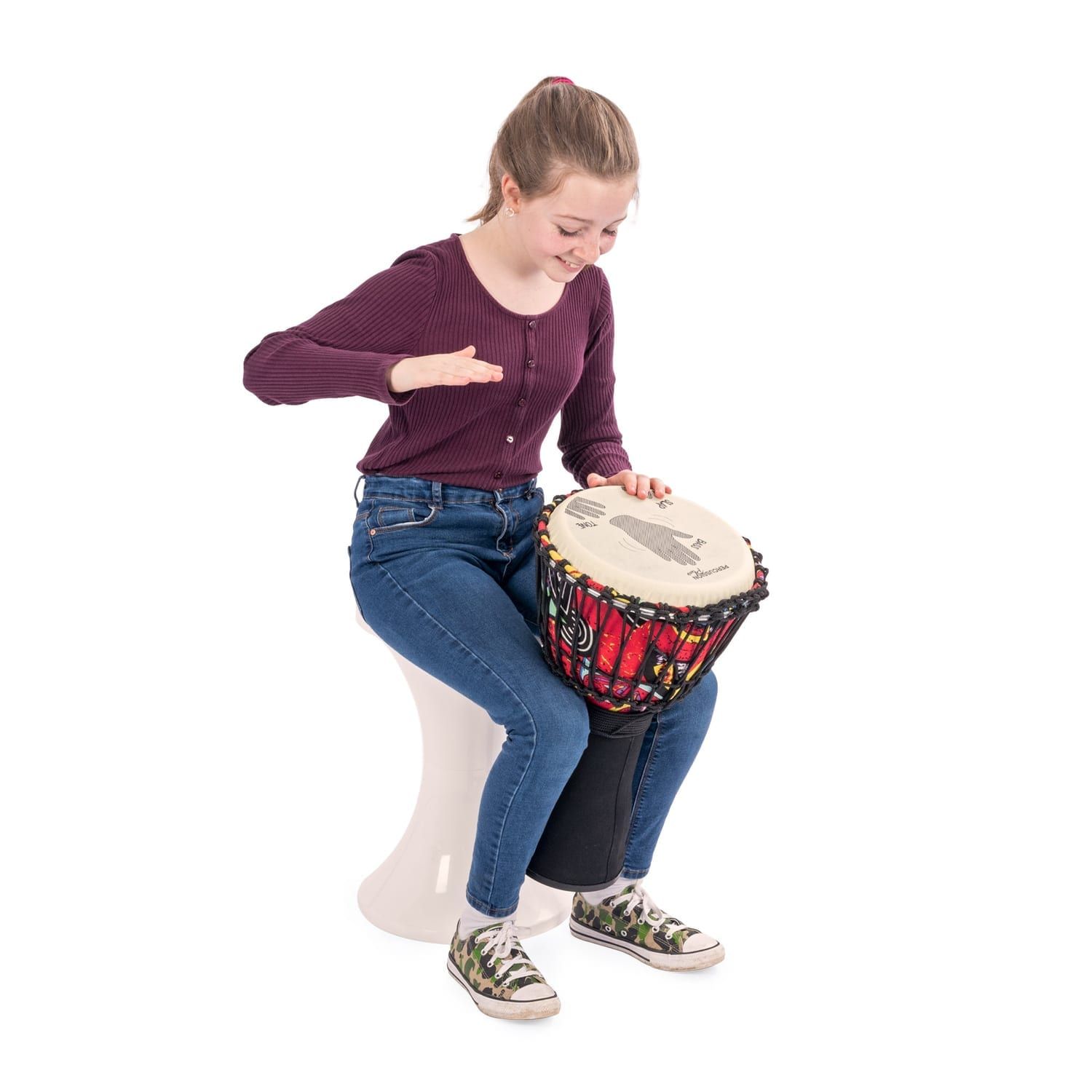 Action played Percussion Plus Slap djembe - rope tuned